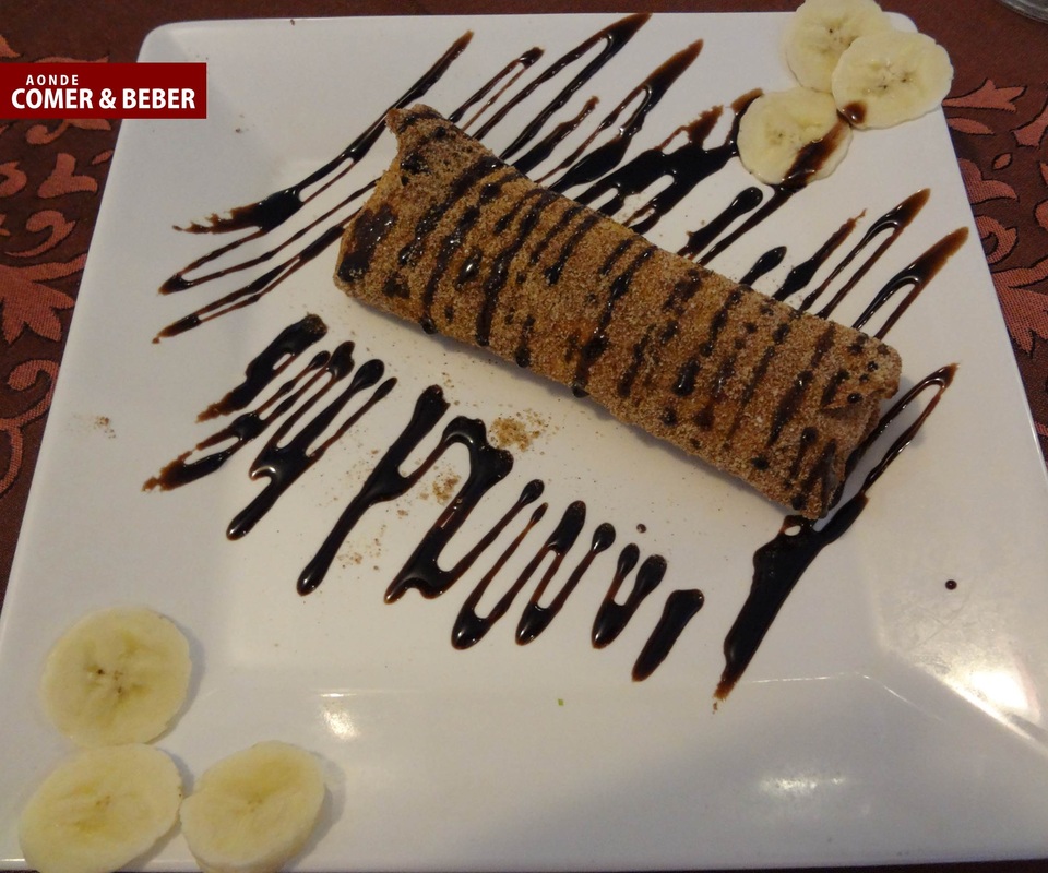 Foto do prato do restaurante chines sobremesa Rolinho de chocolate e banana